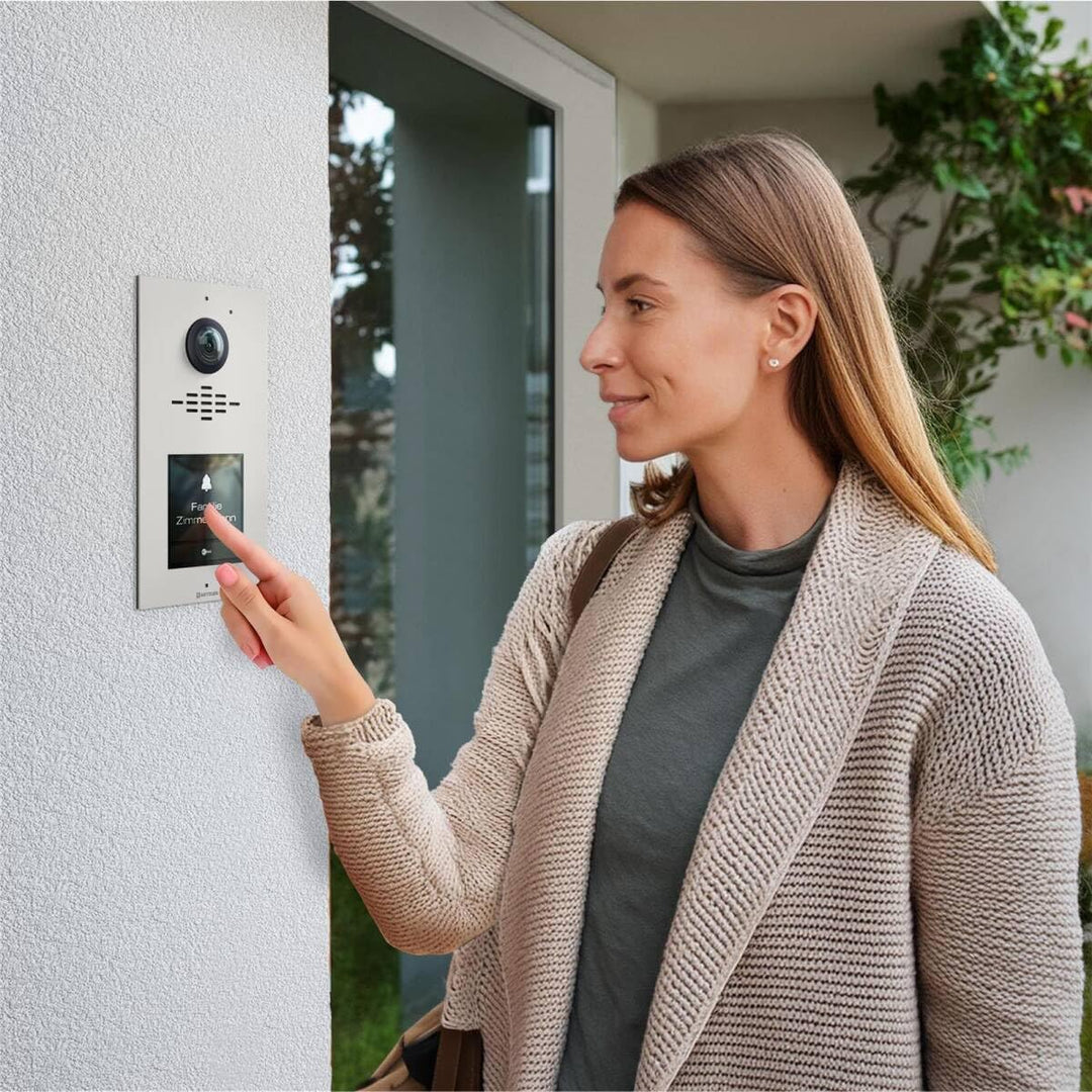Metzler® Video-Türsprechanlage mit 2MP Weitwinkelkamera und IPS-Touchdisplay Verkehrsweiss RAL 9016