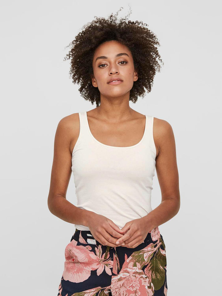 VERO MODA Damen VMMAXI My Soft Long Tank TOP GA S 3er Pack (Mesa Rose, White Alyssum, Chateau Gray),