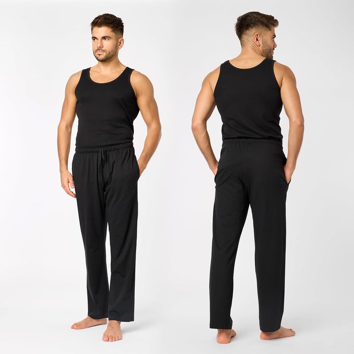 Timone Herren Schlafanzugshose Leichte Pyjamahose aus Baumwolle Nachtwäsche TPP-001 M Schwarz, M Sch