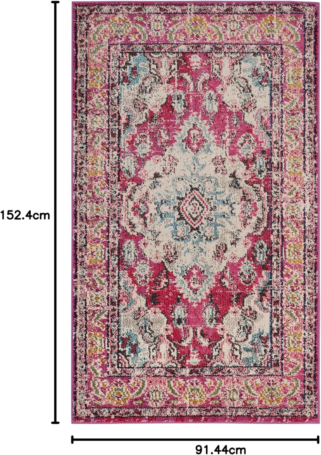 SAFAVIEH Boho Chic Teppich für Wohnzimmer, Esszimmer, Schlafzimmer - Monaco Collection, Kurzer Flor,