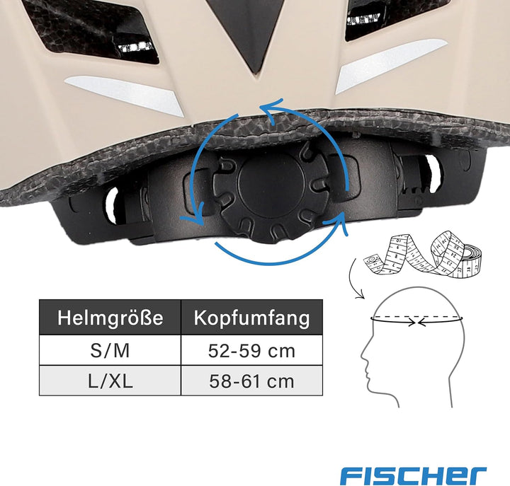 FISCHER Fahrradhelm, Radhelm, Cityhelm Urban Plus, mit integriertem LED-Rücklicht für Damen und Herr
