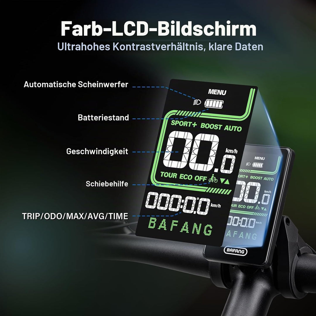 BAFANG Ebike Display CAN Version für M620, M600, M560, M510, M420 Mittelmotoren, E-Bike Display Fahr