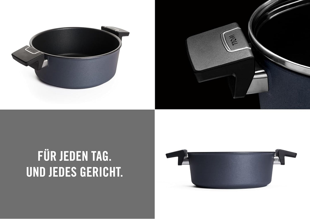 Woll Diamond Lite Kasserolle - Induktiv -, Ø 24 cm Ø, 9 cm hoch, 3.8 Liter, mit 2 Seitengriffen - Ge