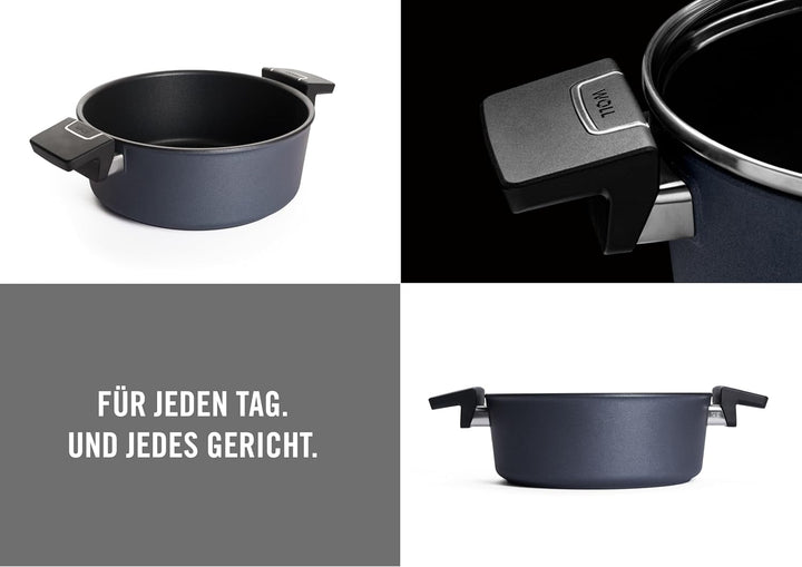 Woll Diamond Lite Kasserolle - Induktiv -, Ø 24 cm Ø, 9 cm hoch, 3.8 Liter, mit 2 Seitengriffen - Ge