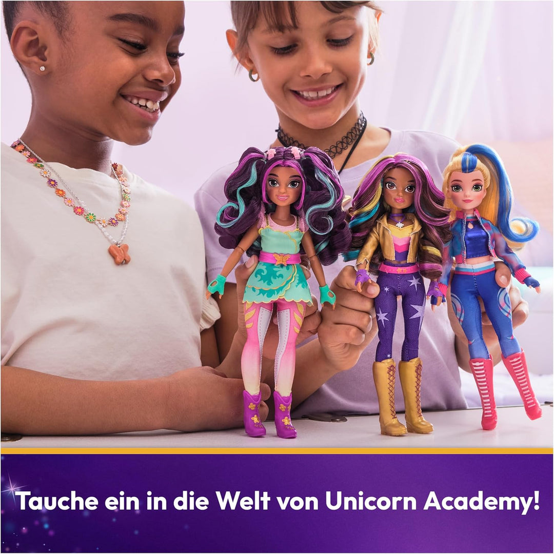 Unicorn Academy Ankleidepuppe Isabel - die Originalpuppe zur beliebten Netflix-Serie, 24 cm gross un