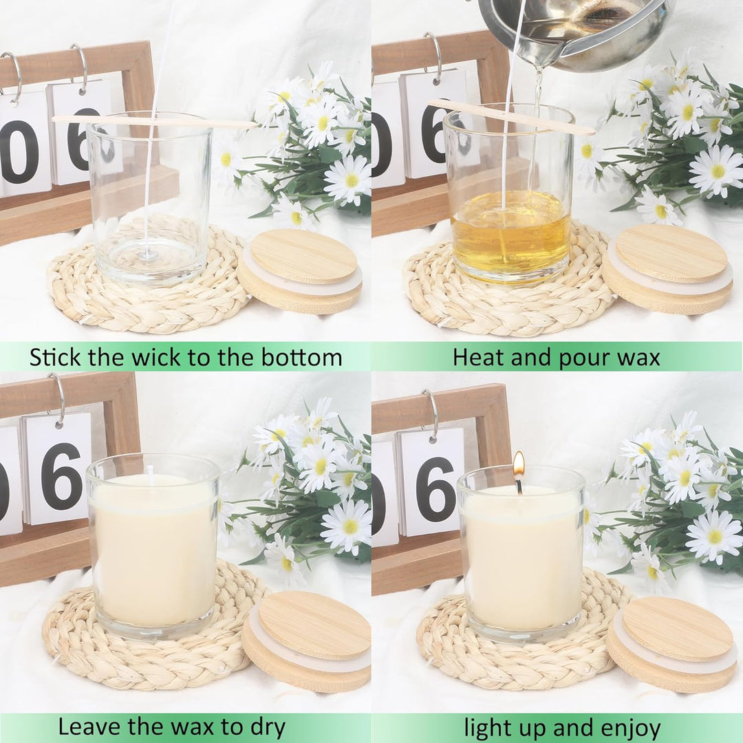 MILIVIXAY 12 Stück 200 ml klare, dicke Glas-Kerzengläser mit Deckel, leere Kerzengläser für die Hers