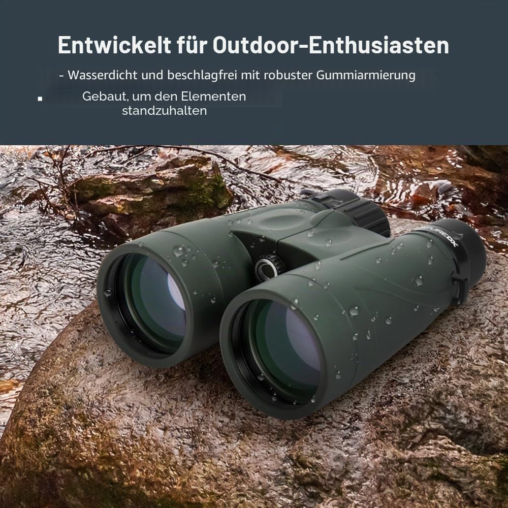 Celestron 71336-CGL Nature DX Fernglas, mit 12 x 56 Vergrösserung, mit BaK4-Prismen, Schwarz Nature