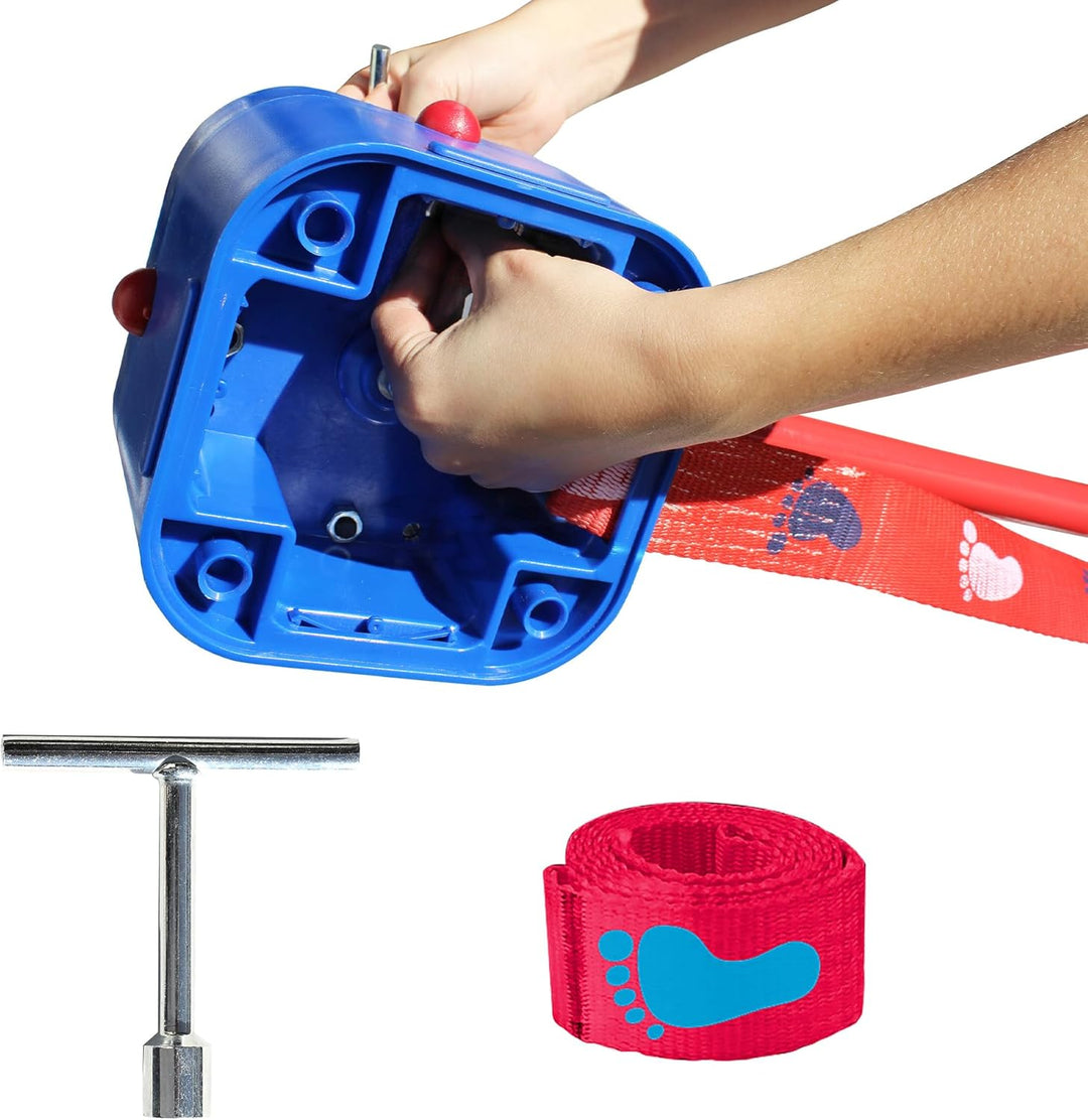 Slackline für Kinder, zur Entwicklung von Gleichgewicht und Koordination, Blau und Rot