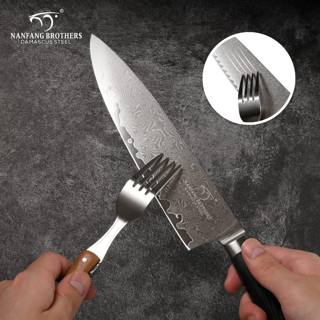 NANFANG BROTHERS Damaszener Messerset mit Premium Box,Japanisches Messerset,Kochmessersets Professio