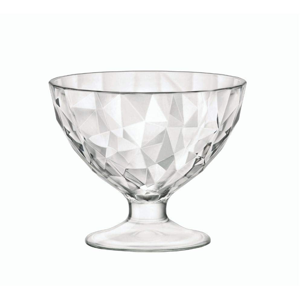 Bormioli Rocco 302253 Diamond Trasparente Eisbecher, Eisschale, 220ml, Glas, transparent, 12 Stück I
