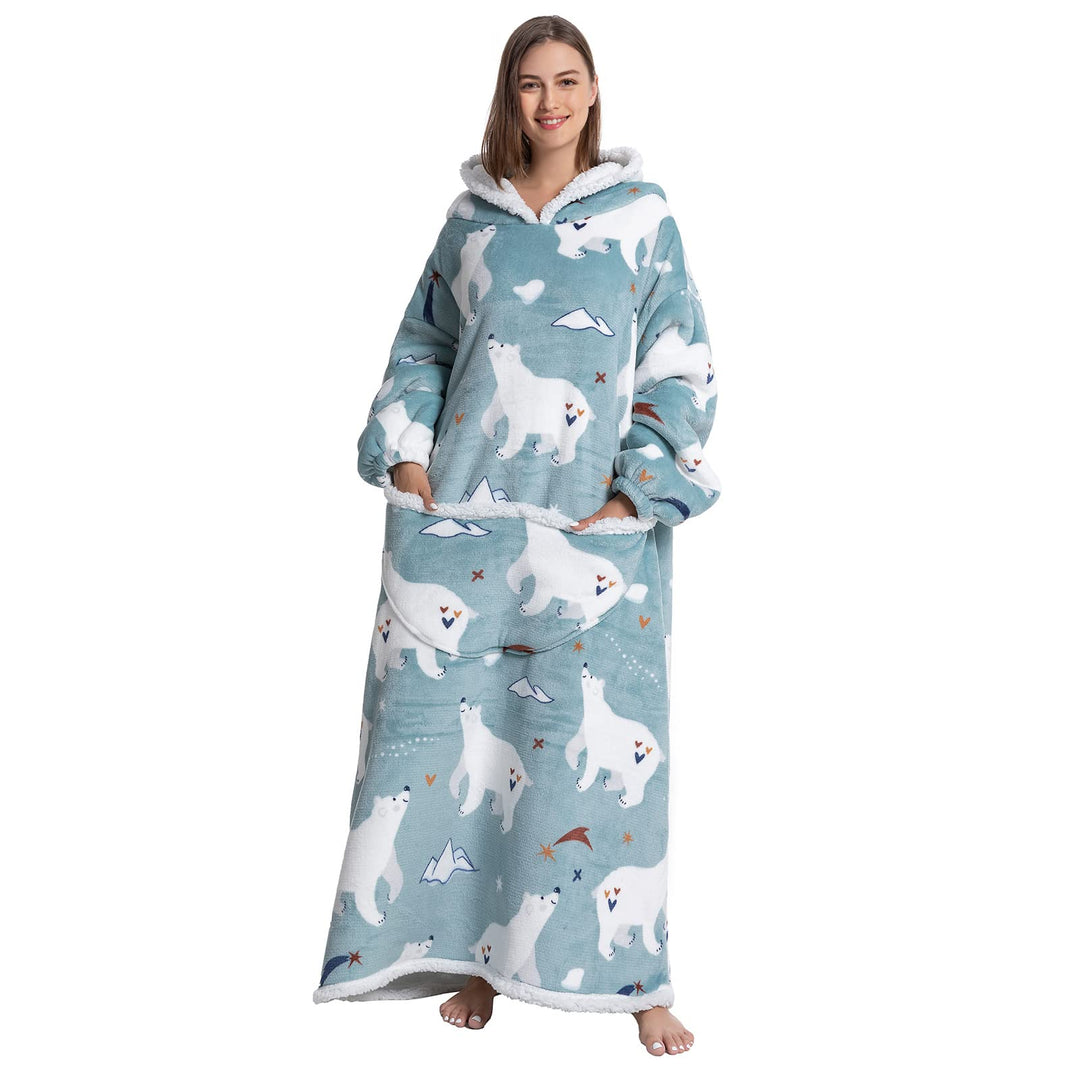 JOREAY Übergrosse Hoodie Decke mit Ärmeln für Damen Herren, Sherpa Kuschelig Deckenpullover, XXL Dec