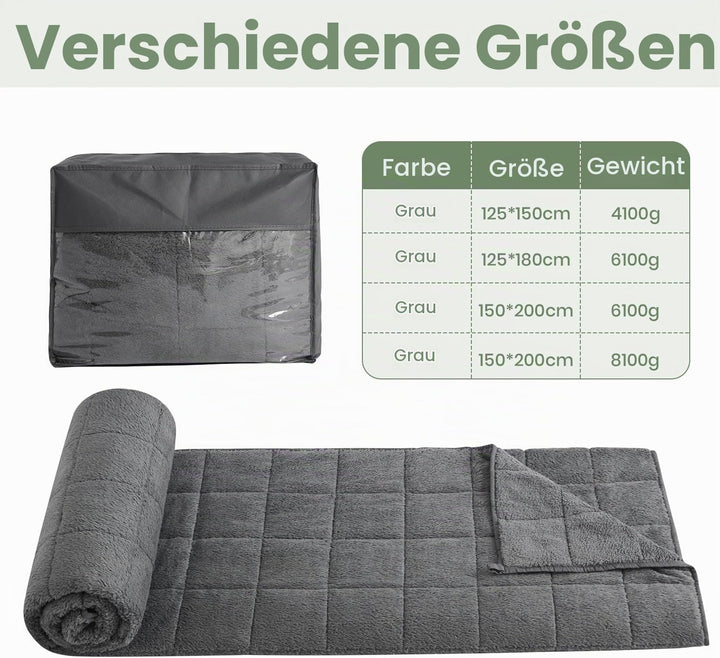 Good Nite Gewichtsdecke 4 kg Weighted Blanket Schwere Decke zum Schlafen Erwachsene Grau 125 x 150 c