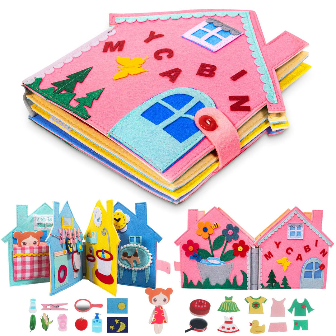 UNOSEKS Quiet Book 2 Jahre, Filzbuch Bauernhof Montessori, 3D Filz Busy Book Ab 2 Jahr Baby Activity