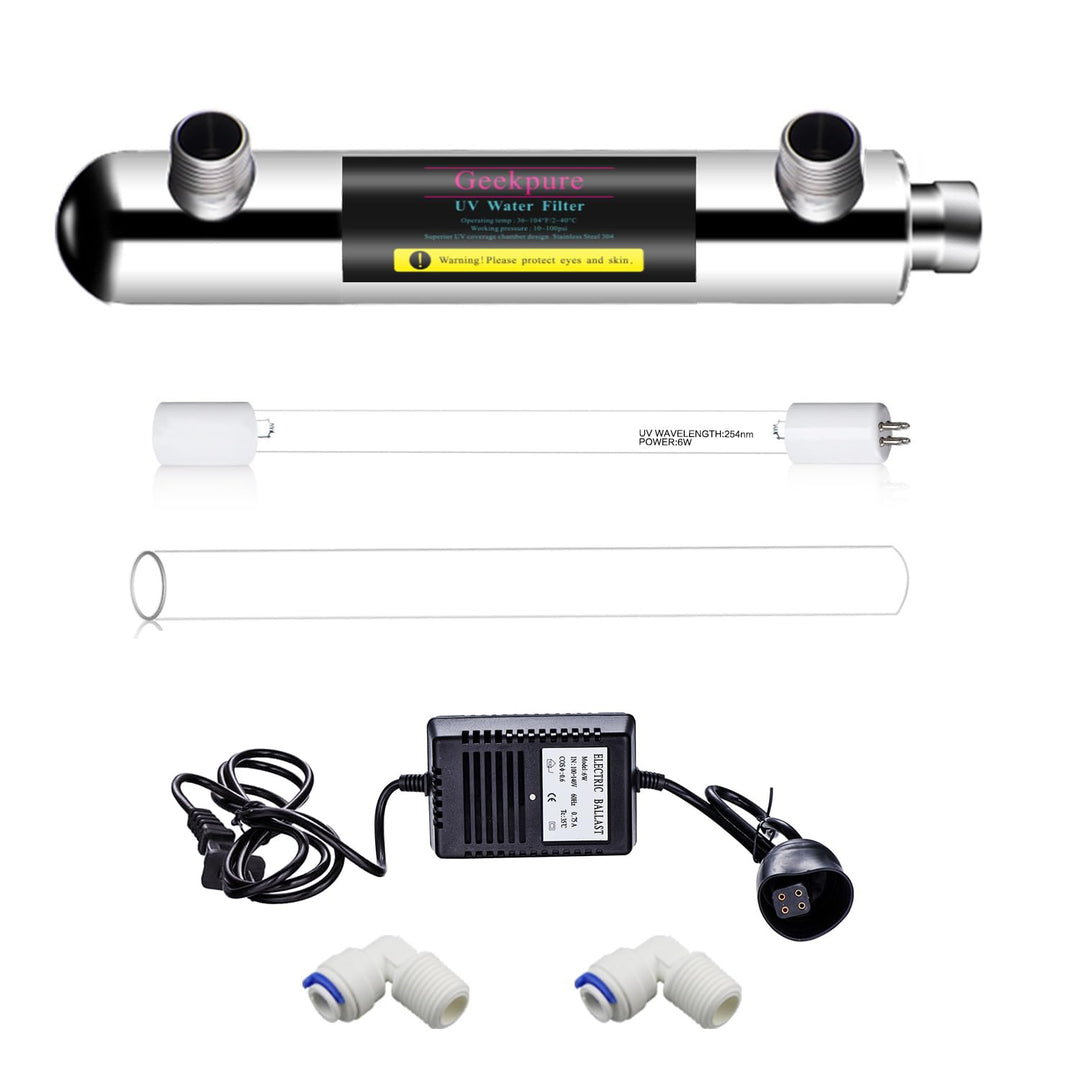 Geekpure 6 Watt UV Wasserfilter für Umkehrosmosefiltration (0,5-1 GPM)