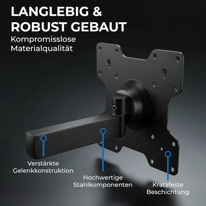DQ Rotate XL 98,5 cm Schwarz TV Wandhalterung - Empfohlene TV-Grösse: 15" - 40" - VESA 75x75 100x100