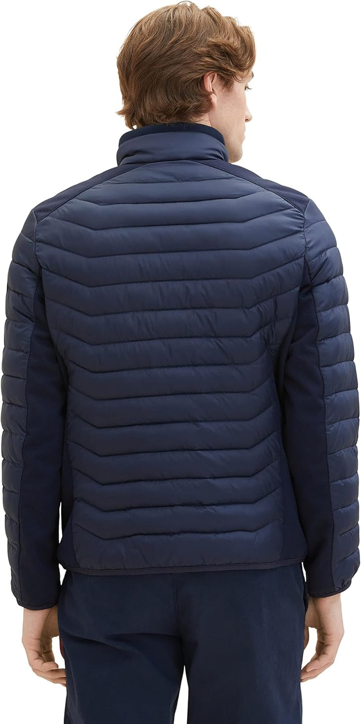 TOM TAILOR Herren Hybrid Steppjacke mit Stehkragen S 10668-sky Captain Blue, S 10668-sky Captain Blu