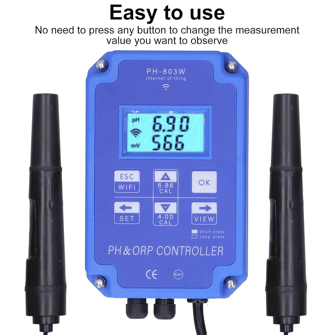 FTVOGUE PH-ORP-Controller, Werkzeug Zur Überwachung der Wasserqualität, Langlebiges ABS-Material, 2-