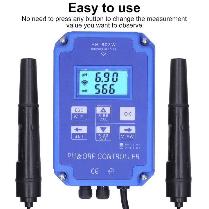 FTVOGUE PH-ORP-Controller, Werkzeug Zur Überwachung der Wasserqualität, Langlebiges ABS-Material, 2-