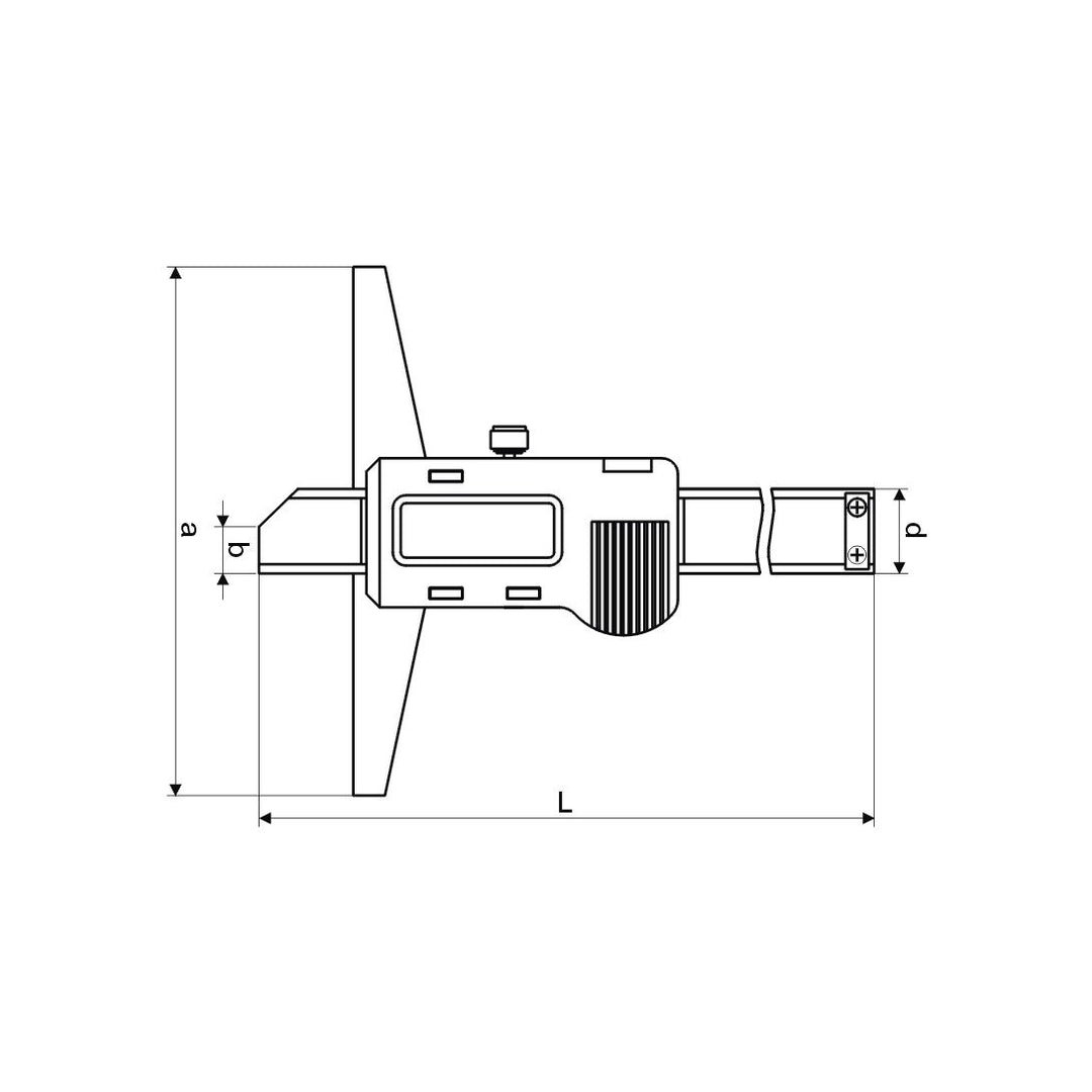 CNC QUALITÄT Digital-Tiefen-Messschieber 200 mm mit IP67 Schutz - induktives Messsystem - DIN 862