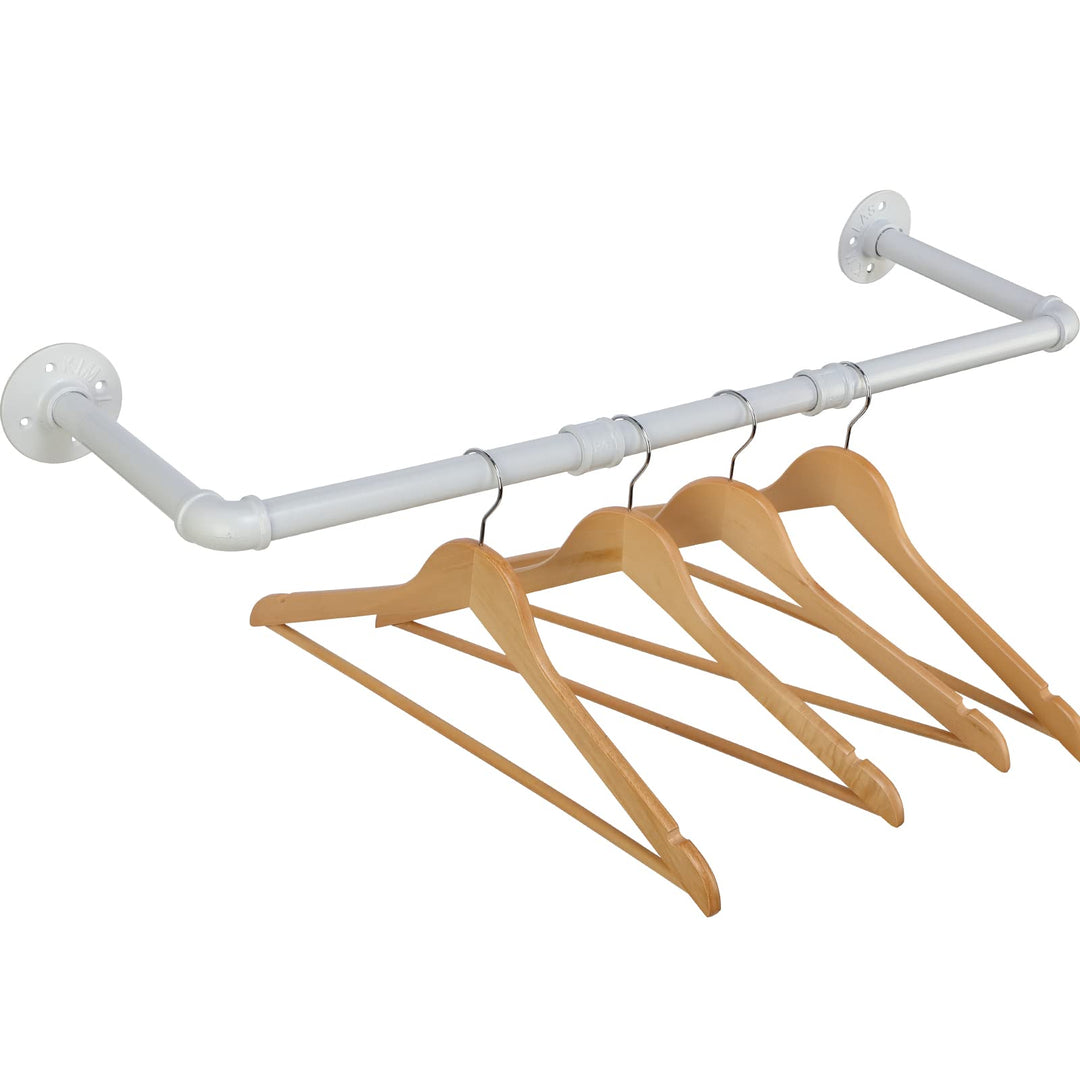 Rohre Kleiderstange 70cm Wandmontage, Abnehmbar Kleidergestell Garderobenstange aus Metall im Indust