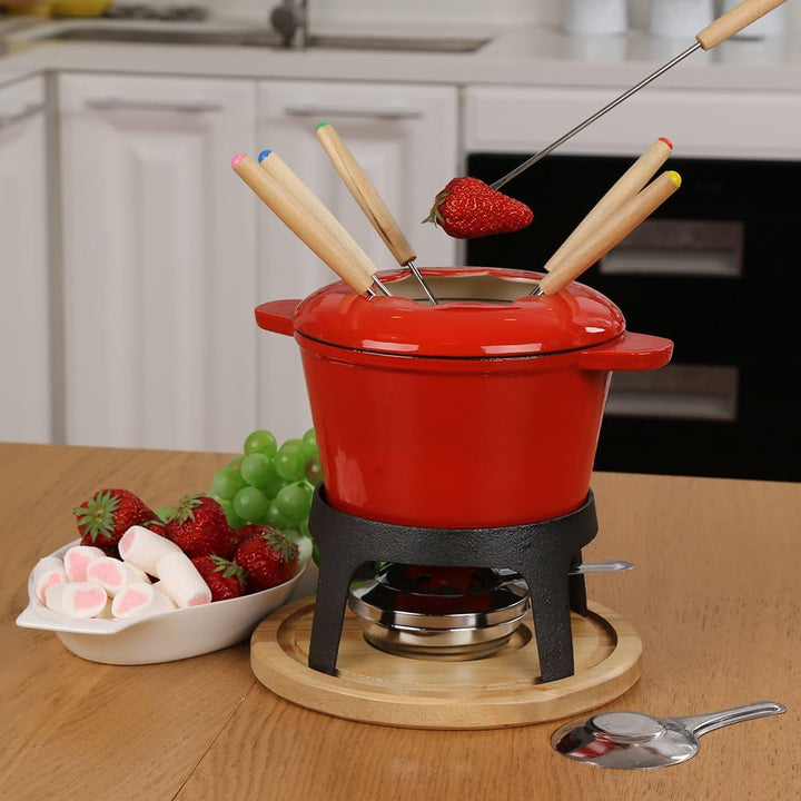 Virklyee Fondue Set Keramik Cheese Gusseisen Von 6 Gabeln Käse Fondue Set Schokoladen Fondue DIY Fon