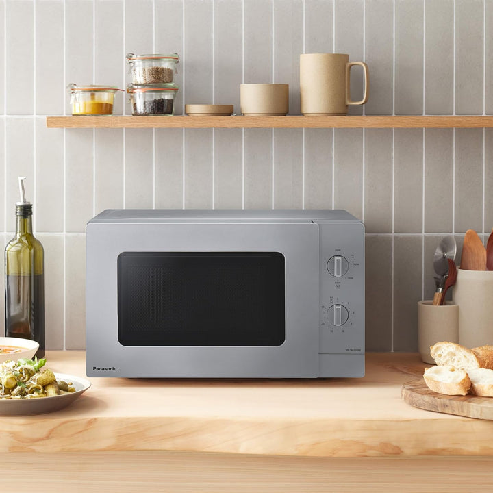 Panasonic NN-SM23QMEPG 20L Solo-Mikrowelle mit Glasschale, 800 W, Auftaueinstellung, 5 Leistungsstuf