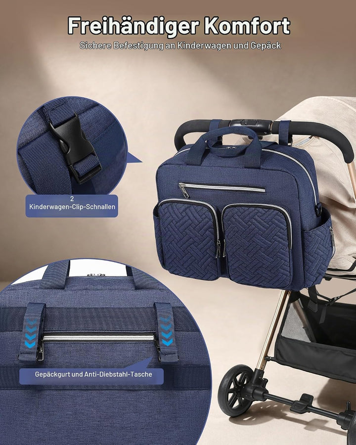 KONO Baby-Wickeltasche, stilvoll, für Mama und Papa, wandelbare Reisetasche mit isolierten Taschen G