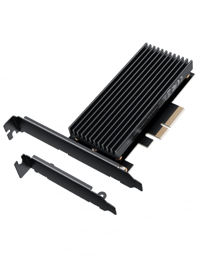 GRAUGEAR M.2 PCIe 4.0 Adapter-Karte für NVMe SSD, M-Key, grosser Aluminium-Kühlkörper, Unterstützt 2