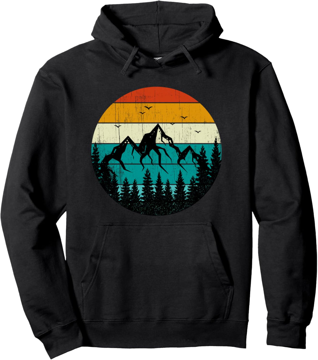 Camper Wanderer Scout Camping Wandern Berge Wald Vintage Pullover Hoodie