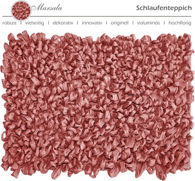 Lashuma Zottelteppich Masala Pink, weiche hochfor Badematte 50x70 cm 50x70 cm Marsala, 50x70 cm Mars