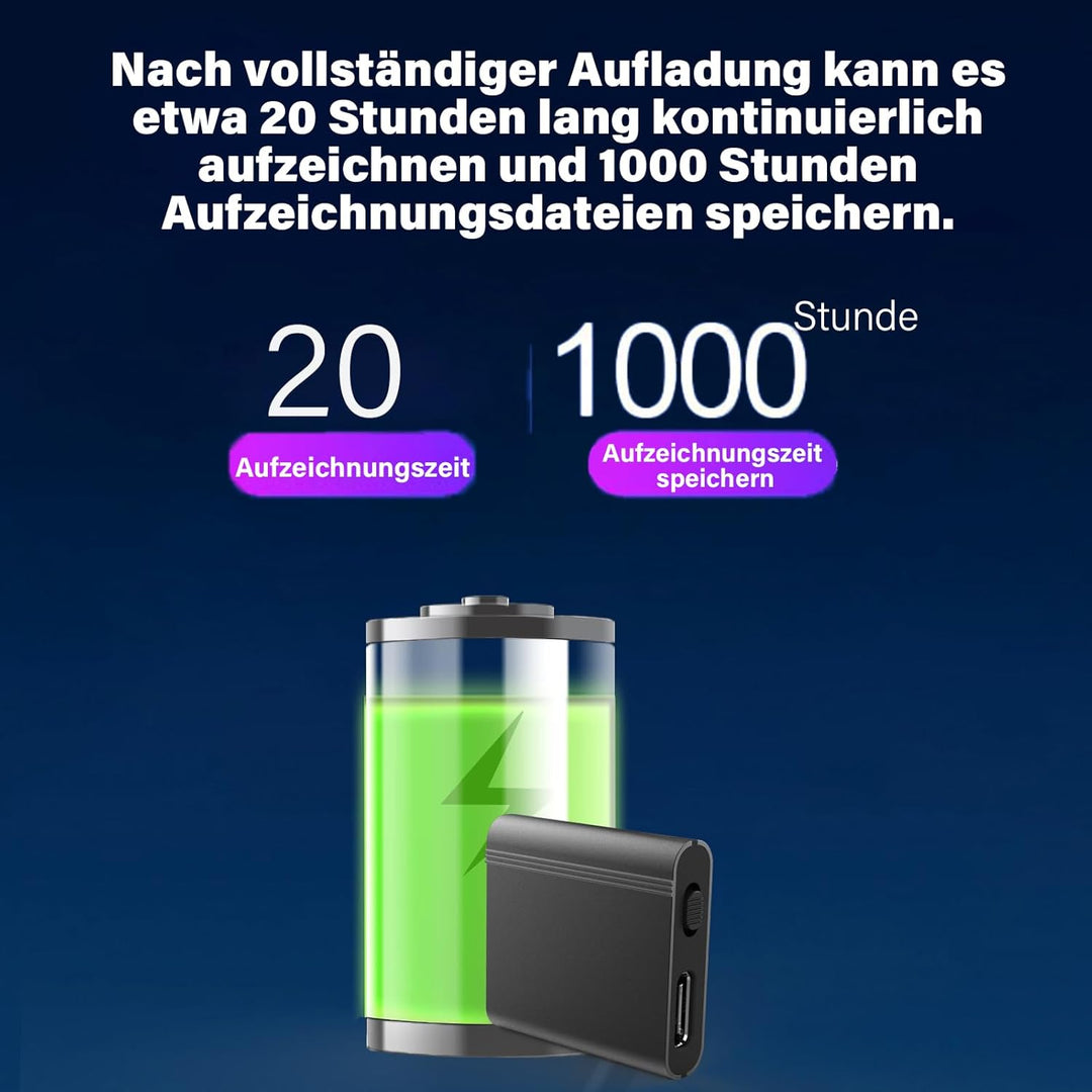 64G Diktiergerät Mini,Aufnahmegerät Spionage,Spion abhörgerät,Spion digital Voice Recorder
