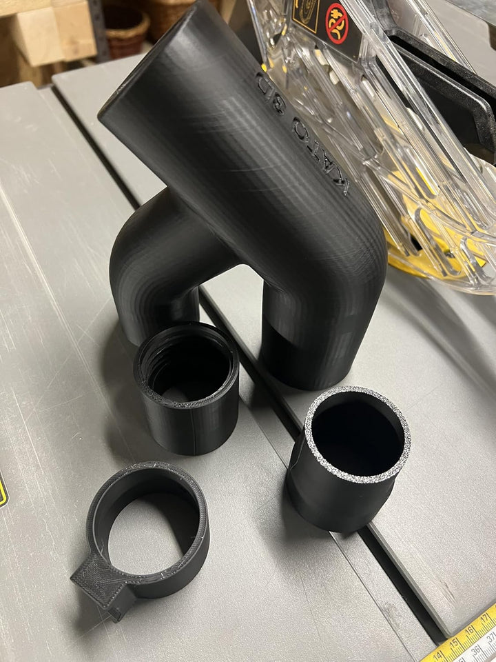 Absaugung für Dewalt 7492 Y-Adapter Absaugadapter Schwarz, Schwarz