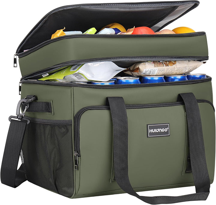 Hulongo Kühltasche Isoliert Kühltasche Wasserdicht Picknick Doppel-Thermotasche für Camping, Reisen,
