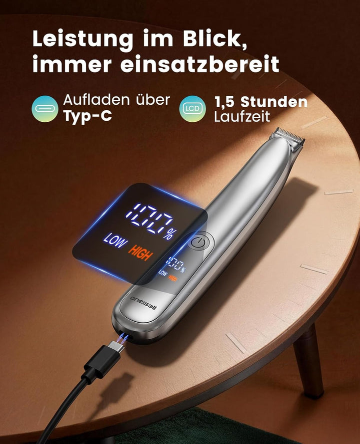 oneisall Pfotentrimmer für Hunde Extra Leise mit LED-Licht, Schermaschine Katze Hundepfoten Trimmer