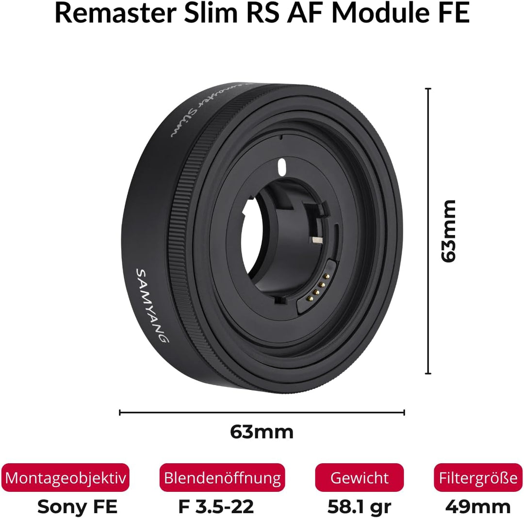 Samyang - Remaster Slim AF - DREI Brennweiten – 21 mm, 28 mm und 32 mm – mit einem einzigen Linsenmo
