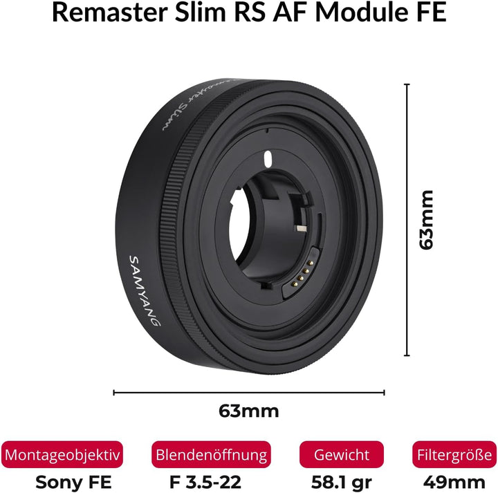 Samyang - Remaster Slim AF - DREI Brennweiten – 21 mm, 28 mm und 32 mm – mit einem einzigen Linsenmo