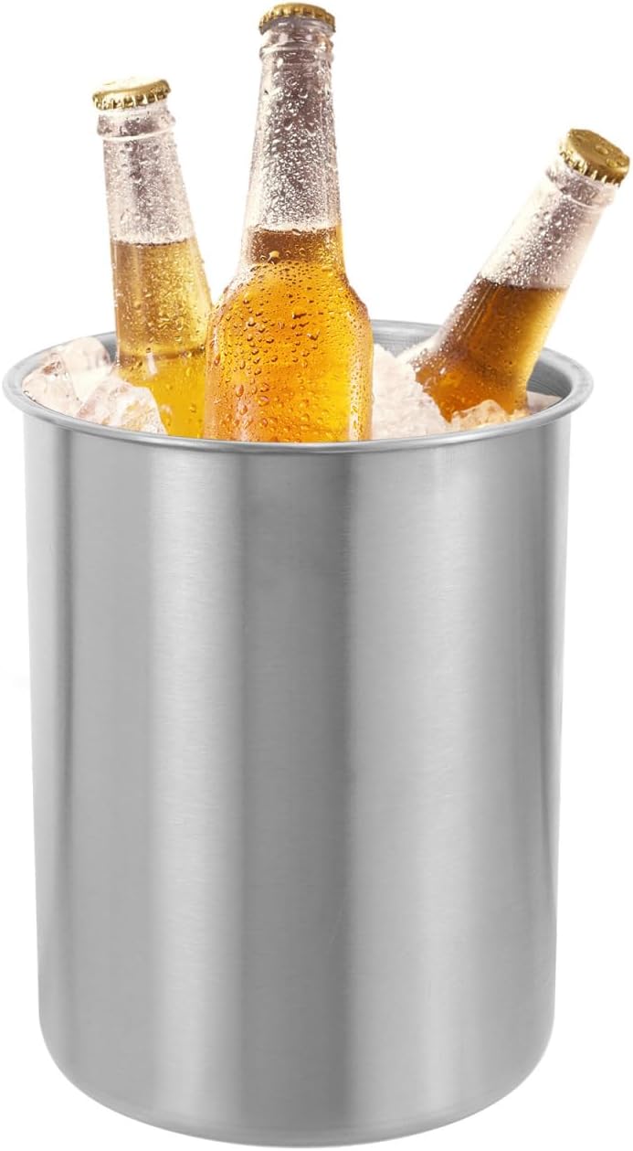 Cabilock Edelstahl Eiswürfelbehälter Eiskühlkübel Für Bar Aufbewahrungshalter Für Wein Und Bier Glat