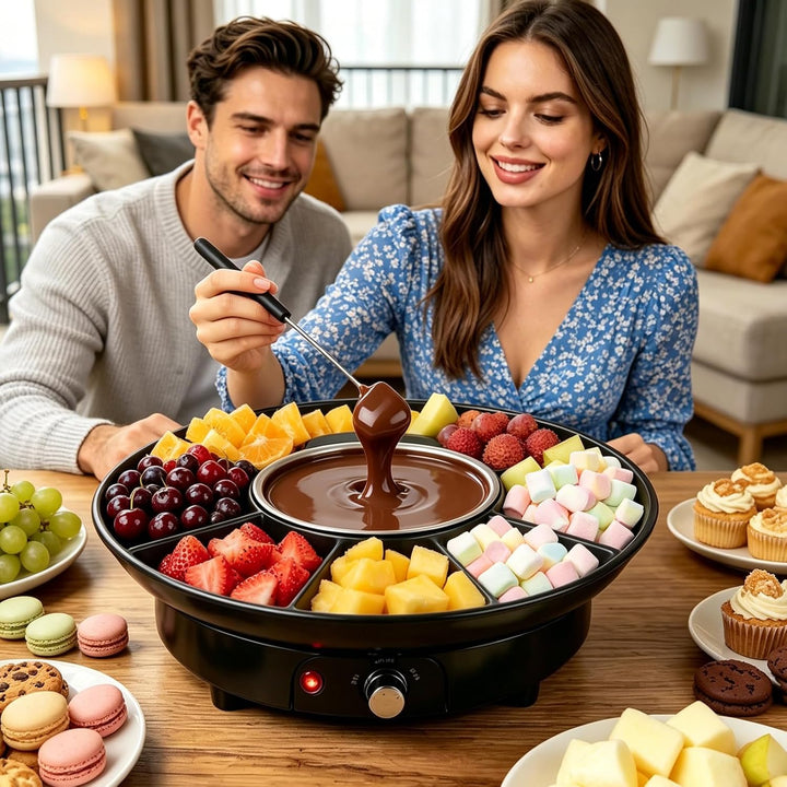 Schokofondue, Schokoladenfondue, Elektrisches Schokofondue, Schokoladen Fondue Mit 4 Gabeln Und Serv