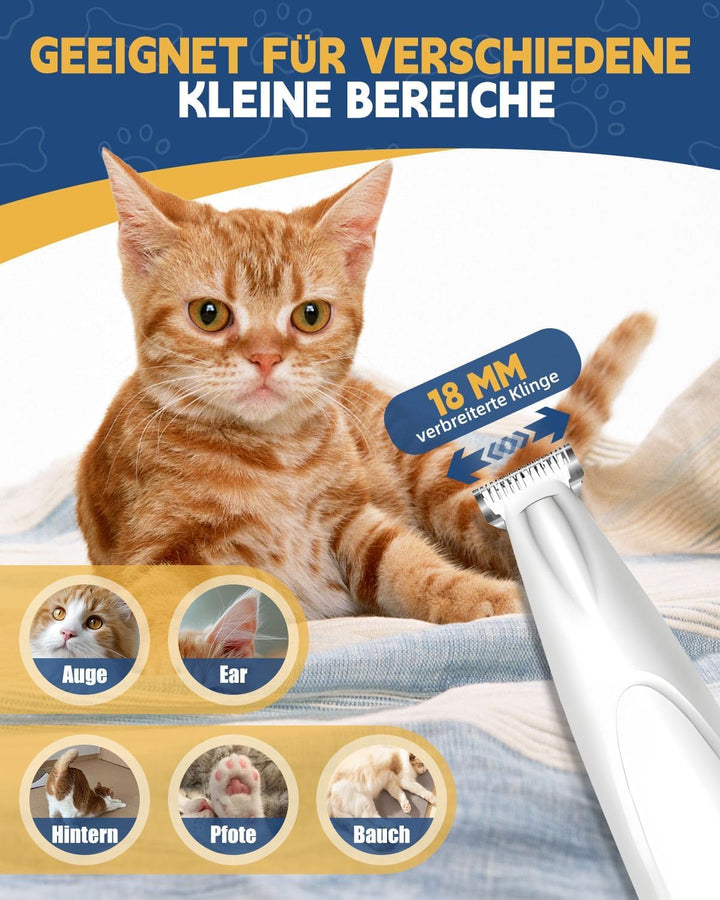 Pfotentrimmer für Hunde mit LED-Licht, Leise Hundepfoten Trimmer Paw Trim, 600mAh Type-C Wiederaufla