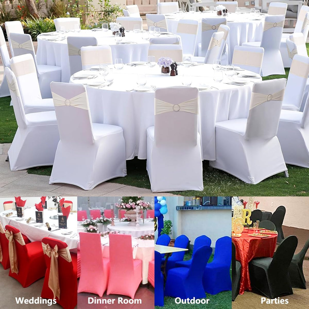 Kapwall Stuhlhussen, Spandex, dehnbar, waschbar, für Hochzeit, Party und Bankett, Blau, 12 Stück Bbl