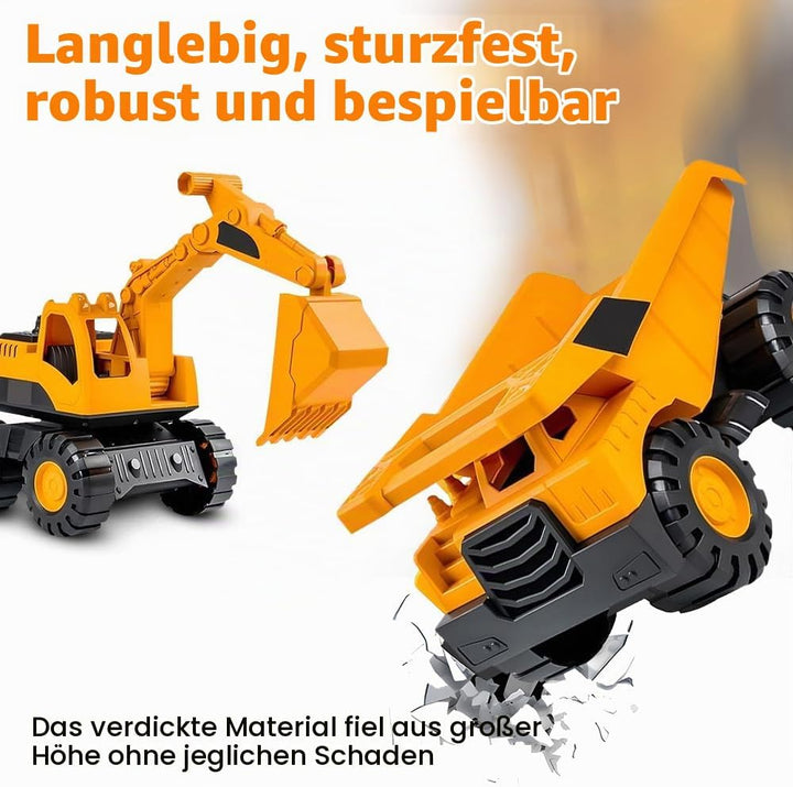 Dhqkqg 3PCS Bagger Spielzeug, Sandspielzeug Bagger Sandkasten, Sandspielzeug Auto, Mini-Crew Kipplas