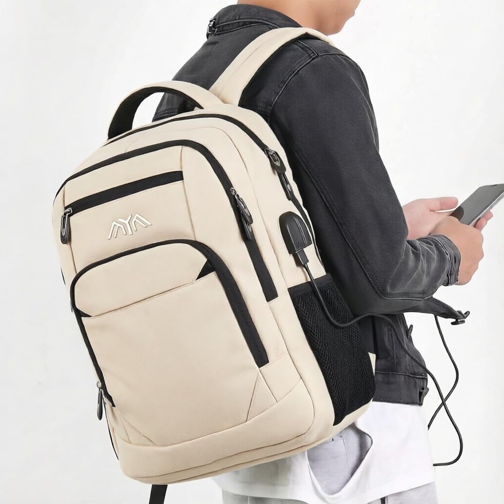 YAMTION Schulrucksack Herren Damen Jungen Mädchen Teenager 15,6 Zoll Notebook USB Ladeanschluss Dayp