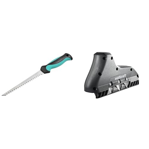 wolfcraft Hand-Stichsäge I 4033000 I Für Ausschnitte in Gipskarton & 3-fach Kantenhobel 4009000 – Tr