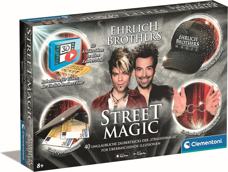 Clementoni 59299 Ehrlich Brothers Street Magic, Zauberkasten für Kinder ab 8 Jahren, magisches Equip