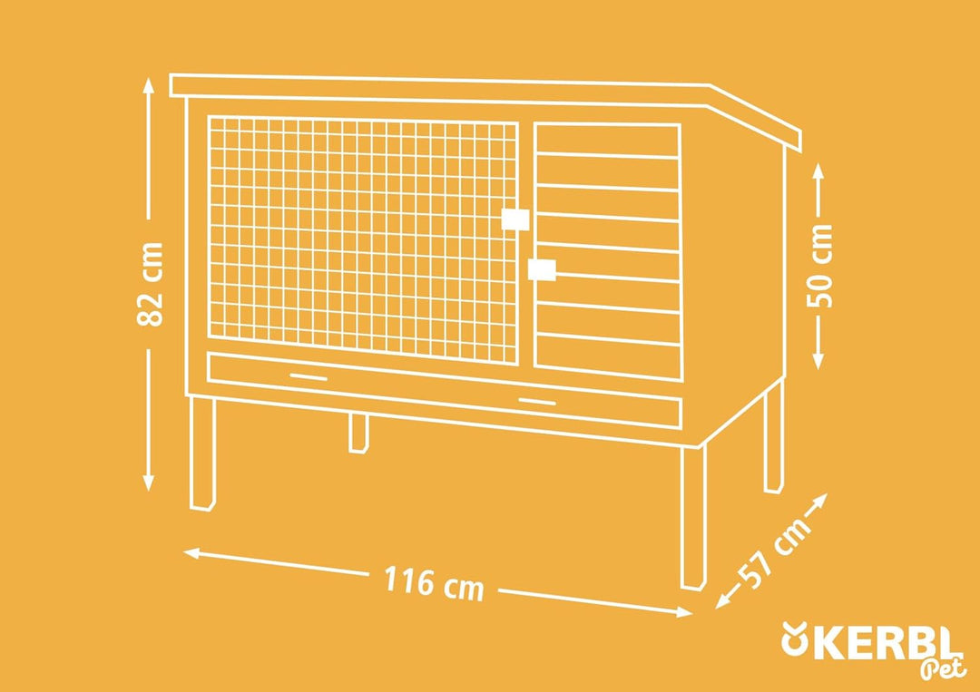 Kerbl 81730 ECO - Kunststoffstall Samy für Nager, Kunststoffwanne, Weiss/Grau, 1 Stück (1er