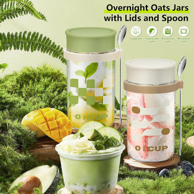 UHAPEER 500ML Müslidosen, Auslaufsicherer Müslibecher mit Löffel, Porridge Becher 2er Set, Mepal Bec