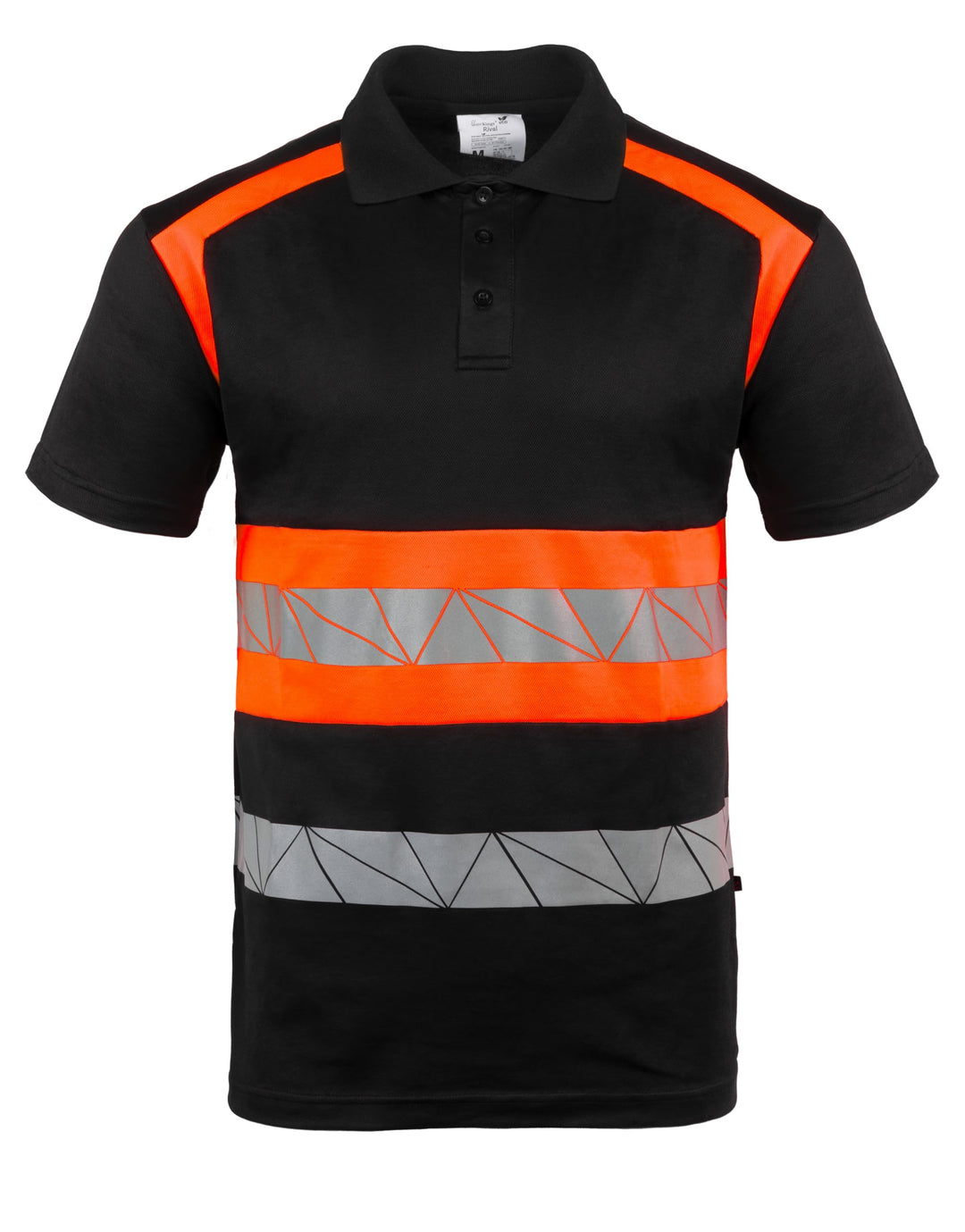 Warnschutz T-Shirt Polo - Atmungsaktiv mit Reflexstreifen und Baumwolle - Warn Tshirt Herren XL Schw