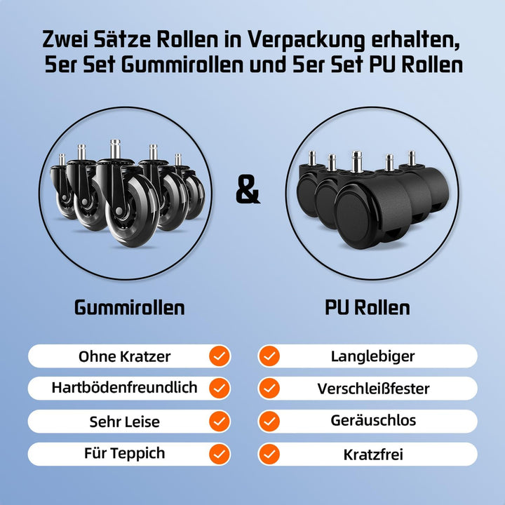 Bürostuhl, Bürostuhl Ergonomisch, Schreibtischstuhl mit 5D-Lendenwirbelstütze und Kopfstütze, 90° kl