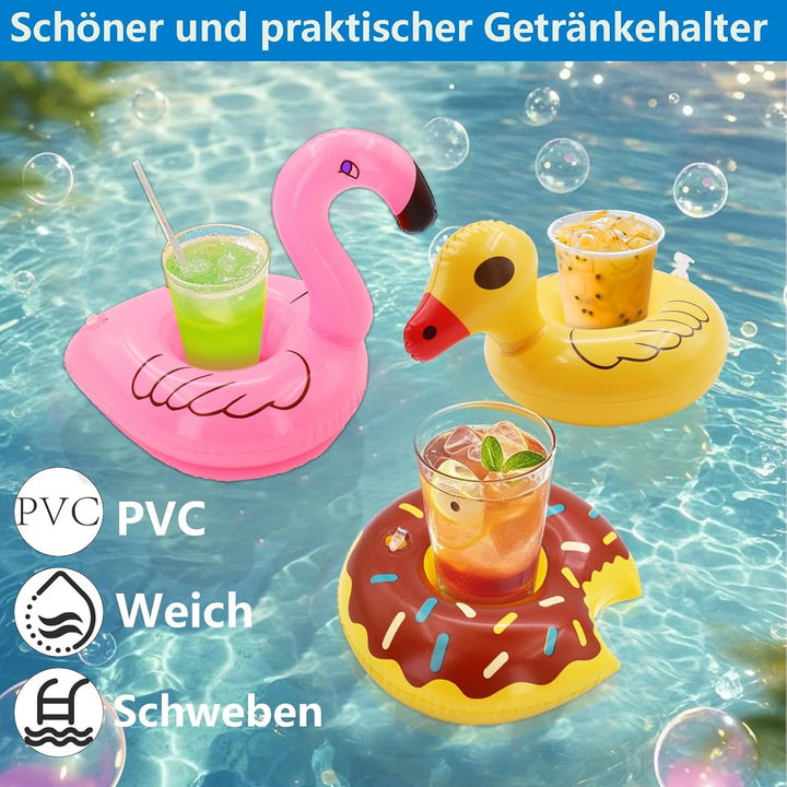 15 Stück Aufblasbare Getränkehalter Getränkehalter für Pool Aufblasbarer Pool Getränkebecher Beachpa