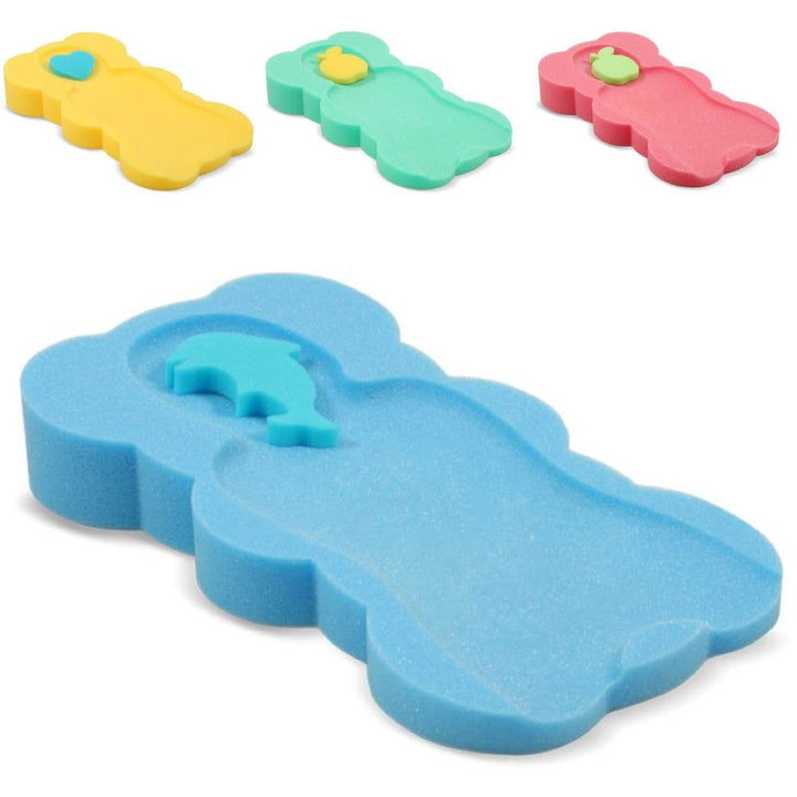 Lorelli Baby Badewanneneinlage, weich, 2 Schwämme, mit verschiedenen Motiven blau, blau
